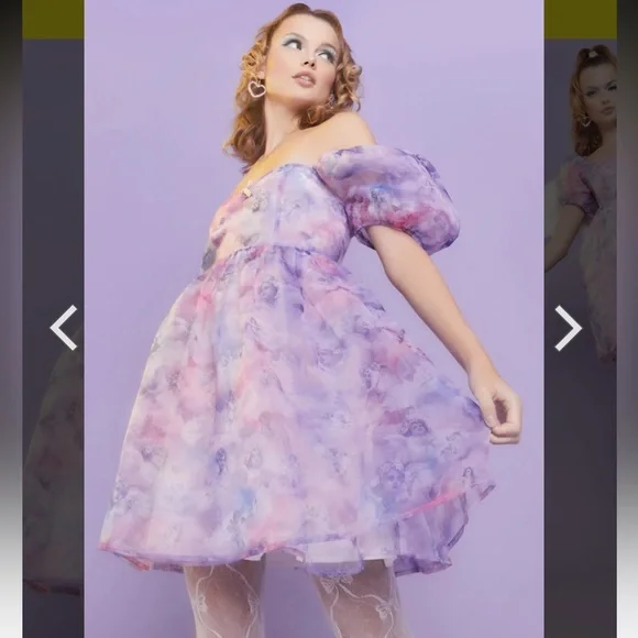 NWOT Dolls Kill Sugar Thrillz On Cloud Nine Baby Doll Dress - Picture 6 of 9